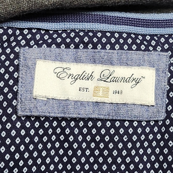 English Laundry Sweater Sweatshirt Mens XL Blue‎ Heathered 1/4 Zip Pullover - Picture 8 of 10